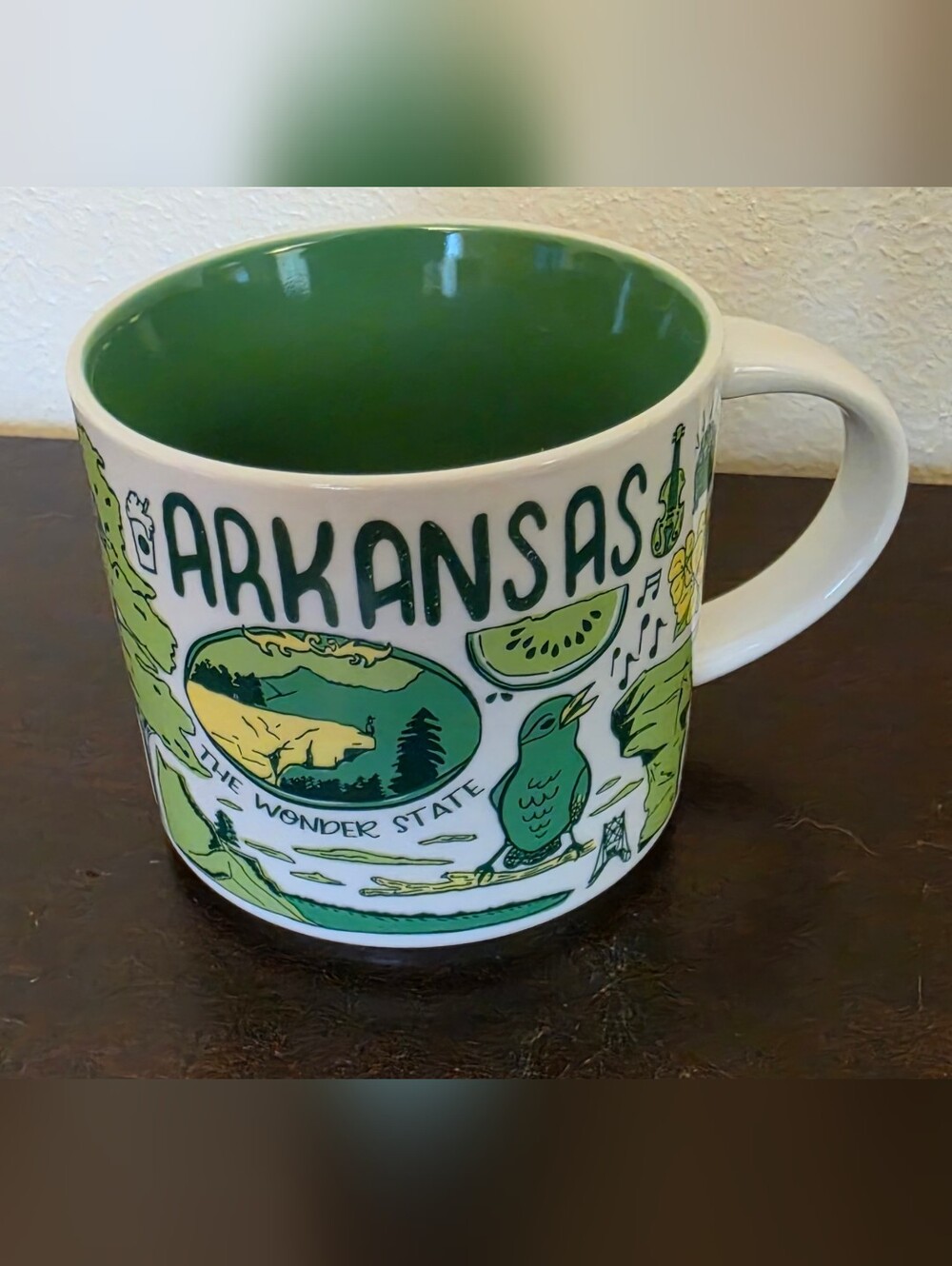 Starbucks Been There Series Arkansas Green Ceramic State-Themed Coffee Mug